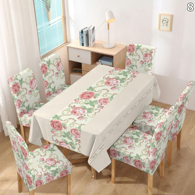 Set stolnjaka i 6 univerzalnih navlaka za stolice