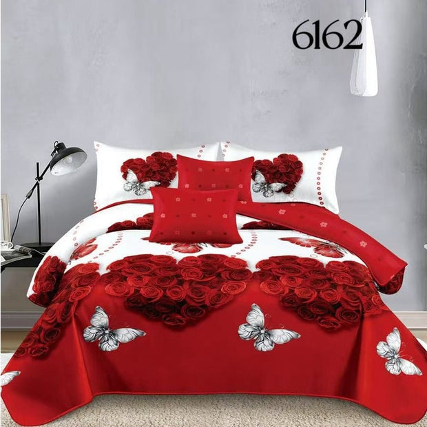Set Posteljina za bračni krevet "Snovi u Boji" - 6 dijelova 200x220cm - SANDWAY